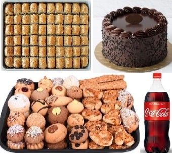 Özel Gün Menüsü: Çikolatalı Pasta 1 Kg Baklava ve Kuru Pasta Fırsatı